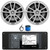 Infinity R3000 Wake Series Marine Bluetooth USB/AUX AM/FM Radio Digital Media Stereo Receiver w/Install Adaptor Plate, 2x 6.5" 225 Watt Max High-Performance White Speakers, Radio Antenna, Speaker Wire