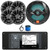 Infinity R3000 Wake Series Marine Bluetooth USB/AUX AM/FM Radio Digital Media Stereo Receiver w/Install Adaptor Plate, 4x 6.5" 225W Max 2-Way Chrome Speakers, 10" 750W Max RGB Subwoofer, Antenna, Wire