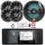 Infinity R3000 Wake Series Marine Bluetooth USB/AUX AM/FM Digital Media Stereo Receiver w/Adaptor Plate, 4x 6.5" 225W Max Chrome Speakers, 10" 750W Max Subwoofer, 5 Channel Amplifier w/Kit, Antenna