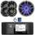 Infinity R3000 Wake Series Marine Bluetooth USB/AUX AM/FM Radio Digital Media Stereo Receiver w/Install Adaptor Plate, 4x 6.5" 225W Max 2-Way Chrome Speakers, 10" 750W Max LED Subwoofer, Antenna, Wire
