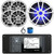 Infinity R3000 Wake Series Marine Bluetooth USB/AUX AM/FM Radio Digital Media Stereo Receiver w/Install Adaptor Plate, 4x 6.5" 225 Watt Max Boat Speakers, 10" 750W Max RGB LED Subwoofer, Antenna, Wire
