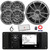 JBL R3500 Marine Bluetooth USB/AUX AM/FM Weather-Resistant Digital Media Stereo Receiver w/ Adaptor Plate, 4x 6.5" 180W Max 2-Way Speakers, 10" 600W Max Subwoofer, 5-Channel Amplifier w/Kit, Antenna