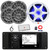 JBL R3500 Marine Bluetooth USB/AUX AM/FM Weather-Resistant Digital Media Stereo Receiver w/ Adaptor Plate, 4x 6.5" 180W Max 2-Way Speakers, 10" 900W Max Subwoofer, 5-Channel Amplifier w/Kit, Antenna