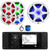 JBL R3500 Marine Bluetooth USB/AUX AM/FM Radio Weather-Resistant Digital Media Stereo Receiver w/Install Adaptor Plate, 4x 8" 450W Max RGB LED Speakers, 10" 900W Max RGB LED Subwoofer, Antenna, Wire