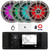 JBL R3500 Marine Bluetooth USB/AUX AM/FM Weather-Resistant Digital Media Stereo Receiver w/ Adaptor Plate, 4x 6.5" 225W Max Waterproof RGB LED Titanium Speakers, 4 Channel Amplifier w/Kit, Antenna