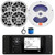 JBL R3500 Marine Bluetooth USB/AUX AM/FM Radio Weather-Resistant Digital Media Stereo Receiver w/Install Adaptor Plate, 4x 6.5" 225W Max 2-Way Boat Speakers, 10" 750W Max RGB Subwoofer, Antenna, Wire