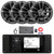 JBL R3500 Marine Bluetooth USB/AUX AM/FM Radio Weather-Resistant Digital Media Stereo Receiver w/Install Adaptor Plate, 4x 6.5" 225W Max 2-Way Chrome Speakers, 4-Channel Amplifier w/Kit, Radio Antenna