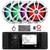 JBL R3500 Marine Bluetooth USB/AUX AM/FM Radio Weather-Resistant Digital Media Stereo Receiver w/Install Adaptor Plate, 4x 6.5" 225W Max RGB LED White Boat Speakers, 4-Channel Amplifier w/Kit, Antenna