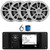 JBL R3500 Marine Bluetooth USB/AUX AM/FM Radio Weather-Resistant Digital Media Stereo Receiver w/Install Adaptor Plate, 4x 6.5" 225 Watt Max High-Performance Boat Speakers, Radio Antenna, Speaker Wire