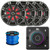 JBL AURA-BT-M Marine Bluetooth Compact High-Performance 2-Way Stereo Receiver, 4x Kicker KM65 6.5" 195 Watt Max Power RGB LED Boat Speakers w/Charcoal and White Grilles, 50 Feet 16 Gauge Speaker Wire