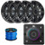 JBL AURA-BT-M Marine Bluetooth Compact High-Performance 2-Way Stereo Receiver, 4x Kicker 6.5" 195 Watt Peak Power 4 Ohm Coaxial Speakers W/Charcoal Grilles, 50 Feet 16 Gauge Speaker Wire