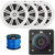 JBL AURA-BT-M Marine Bluetooth Compact High-Performance 2-Way Stereo Receiver, 4x Kicker BKM604W 6.5" 150 Watts Max Power 2-Way Coaxial White Boat Speakers, 50 Feet 16 Gauge Speaker Wire