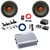 2x JBL SHOCKWAVE150W65 6.5" 300 Watt Max Power Midrange Woofer Speakers, 4 Channel 400 Watt Amplifier w/Kit + Booster Kit with Quick Disconnect Power Block, DSP Harness, Speaker Wire