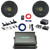 2x Kicker CSC65 CS Series 6.5" 300 Watt Max Power 4 Ohm 2-Way Coaxial Speakers, 2x75 Watts 2-Channel Class AB Amplifier w/Kit + Booster Kit with Quick Disconnect Power Block, DSP Harness, Speaker Wire