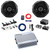 2x Kicker 43DSC6504 6.5" 240 Watt Max Power 2-Way 4-Ohm Coaxial Speakers, 4 Channel 400 Watt Amplifier w/ Kit + Booster Kit with Quick Disconnect Power Block, DSP Harness, Speaker Wire