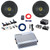 2x Kicker CSC65 CS Series 6.5" 300 Watt Max Power 4 Ohm 2-Way Coaxial Speakers, 4 Channel 400 Watt Amplifier w/ Kit + Booster Kit with Quick Disconnect Power Block, DSP Harness, Speaker Wire