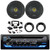 JVC KD-T720BT Single DIN Bluetooth USB/AUX CD Player AM/FM Radio Multimedia Stereo Receiver w/Install Kit + Handle Bar Control Interface, 2x 6.5" 300W Max 4 Ohm 2-Way Coaxial Speakers w/Adapters