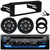 JVC KD-T720BT Single DIN Bluetooth USB/AUX CD Player AM/FM Radio Multimedia Stereo Receiver w/Install Kit, 2x 6.5" 120 Watt Max Power 4 Ohm Coaxial Speakers w/Adapters (Fits 1998-2013 Harley Davidson)