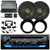 JVC KD-T720BT Single DIN Bluetooth USB/AUX CD Player AM/FM Stereo Receiver W/Install Kit + Interface, 2x 6.75" 300W Max 2-Way Speakers W/Adapters, 2-Channel Amplifier, Satellite Vehicle Tuner Kit
