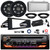 JVC KD-T925BTS Single DIN Bluetooth USB/AUX CD Player AM/FM Stereo Receiver w/Install Kit + Radio Cover, 2x 6.5" 120W Max Speakers w/Adapters, Amplifier w/Kit, Wire, Power Block, Handlebar Controls