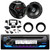 JVC KD-T92MBS Single DIN Marine Bluetooth USB/AUX CD Player AM/FM Radio Stereo Receiver, Complete Stereo Installation Kit With Handlebar Control Interface, 2x 6.5" 300W Max 2-Way Speakers W/Adapters