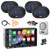 Pyle PLTS81 7" HD Touchscreen Double Din Bluetooth AM/FM Stereo Receiver, Night Vision Backup Camera, 4x 6x9'' 400W 4-Way Audio Speakers, 8" Amplified Subwoofer w/Wiring Kit (Grey), Antenna, Pry Tool