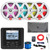 JBL JAM5000N Marine Bluetooth USB/AUX AM/FM Radio Gauge Style Digital Media Receiver, 4x 7.7" 255W Max 2-Way RGB LED Black Speakers w/Grilles, 4-Channel Amplifier w/Kit, USB Adapter, Antenna, Wire