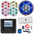 JBL JAM5000N Marine Bluetooth USB/AUX AM/FM Gauge Style Digital Media Receiver, 4x 7.7" 255W Max RGB LED Speakers, 10" 900W Max RGB LED Subwoofer, 5-Channel Amplifier w/Kit, Adapter, Antenna, Wire