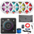 JBL AURA-BT-M Marine Bluetooth 2-Way Compact High-Performance Stereo Receiver, 4x 7.7" 255W Max Power 2-Way RGB LED Boat Black Speakers w/Grilles, 4-Channel Amplifier w/Kit, USB Adapter, Antenna, Wire