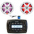 Infinity Marine PRV250 Marine Bluetooth AM/FM Radio Digital Media Black Stereo Receiver, 2x 7.7" 255W Max Power 2-Way RGB LED Boat Black Speakers w/White + Gray Grilles, Radio Antenna, Speaker Wire