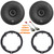 2x JBL STAGE3 68 6.5" 560 Watt Max Power Coaxial Car Audio Speakers With Grille, 2x 6" to 6.75" Speaker Adapter, Speaker Connector Harnesses, Pry Tool Set (Bundle Fits for 2006-2011 Honda Civic)