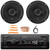 Infinity Alpha 100 Single DIN Bluetooth USB/AUX SD MP3 Player FM Radio Digital Media Car Audio Receiver, 2x 6.5" 560 Watt Max Power 3-Way Automotive Speakers, Speaker Wire, Radio Antenna, Pry Tool Set