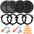 2x JBL Stage3 68CF 6.5" 760W Max 2-Way Component Car Audio Speakers, 2x JBL Stage3 68F 6.5" 560W Max 2-Way Coaxial Speakers, 4x 6" to 6.75" Black Speaker Adapter, 2x Speaker Connector, Pry Tool Set