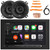 JBL Legend 700 7” Touchscreen Display Double-DIN Mechless Bluetooth AM/FM Receiver, 2x 4" 400W Max 2-Way Coaxial Automotive Speakers, 50 Feet 18 Gauge Speaker Wire, 22" Radio Antenna, Pry Tool Set