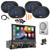 Pyle PLTS80 7" HD Touchscreen Single Din Bluetooth AM/FM Stereo Receiver, Night Vision Backup Camera, 4x 6x9'' 400W 4-Way Audio Speakers, 8" Amplified Subwoofer w/Wiring Kit (Grey), Antenna, Pry Tool