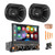 Pyle PLTS80 7" HD Touchscreen Single Din Bluetooth AM/FM Stereo Receiver, Night Vision Backup Camera, 2x 6x8'' 400W 3-Way Audio Speakers, Wire, Pry Tool