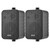 Pyle PD1000BA Bluetooth USB MP3 AM/FM Home Theater Preamplifier Receiver, 4x 4" 30 Watt Max Power 3-Way Indoor/Outdoor Black Speakers, VHF Wireless Microphone System, Banana Plugs, Speaker Wire