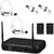 Pyle PD1000BA Bluetooth USB MP3 AM/FM Home Theater Preamplifier Receiver, 2x 12.7" 60 Watt RMS Indoor/Outdoor PA Horn Gray Speakers, VHF Wireless Microphone System, Banana Plugs, Speaker Wire