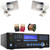 Pyle PD1000BA Bluetooth USB MP3 Player AM/FM Radio Home Theater Preamplifier Receiver, 2x Pyle PHSP4 6" 50 Watt Max Power 8-Ohms Indoor/Outdoor PA Horn Speakers, Banana Plugs, Speaker Wire