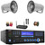 Pyle PD1000BA Bluetooth USB MP3 AM/FM Home Theater Preamplifier Receiver, 2x 8.1" 50 Watt Max Power Indoor/Outdoor PA Horn Gray Speakers, VHF Wireless Microphone System, Banana Plugs, Wire