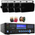 Pyle PD1000BA Bluetooth USB MP3 Player AM/FM Radio Home Theater Preamplifier Receiver, 4x Pyle PLMR24B 3.5" 200W Max Power 3-Way Indoor/Outdoor Wall Mount Black Speakers, Banana Plugs, Speaker Wire
