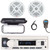 Pyle PLMRB29W2 Single DIN Marine Bluetooth USB/AUX MP3 Player AM/FM Radio Stereo Receiver w/White Cover, 2x 6.5" 600 Watt Max 2-Way Low Profile Boat White Speakers, Wireless Handset, Radio Antenna