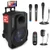 Pyle PHPWA8TB.5 Wireless Bluetooth PA Speaker — 280 Watt Portable Karaoke System, 3 Microphones Included, USB/FM Playback, LED Party Lights