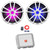 2x Infinity Reference 10" 750 Watt Max Power Multi-Element White RGB LED Marine Audio Subwoofer, 350 Watt x 1 @ 4 Ohms Mono Class D Boat Amplifier, 8 Gauge Amplifier Wiring Kit