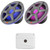 One Pair (QTY 2) Of JBL Stadium Marine 102 10" 900 Watt Max Power RGB LED Gray Marine Subwoofer With SSI, 1200 Watt Max Power Mono Class D Boat Amplifier