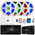 JBL JAM6500N Marine Bluetooth USB-C DAB+ Tuner AM/FM Radio Gauge Style Receiver w/Wired Remote, 4x 8" 450W Max RGB LED Boat Speakers with Grilles, 4 Channel Amplifier w/Kit, USB Adapter, Antenna, Wire