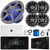 JBL JAM6500N Marine Bluetooth USB-C DAB+ Tuner AM/FM Gauge Style Receiver w/Wired Remote, 4x 6.5" 225W Max Speakers, 10" 900W Max Subwoofer, 5 Channel Amplifier w/Kit, USB Adapter, Antenna, Wire