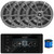 JBL JAM6500N Marine Bluetooth USB-C DAB+ Tuner AM/FM Radio Gauge Style SiriusXM-Ready Receiver, 4x 6.5" 180 Watt Peak Power 2-Way Multi-Element Gray Boat Speakers, 50 Feet 16 Gauge Speaker Wire