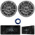 JBL JAM6500N Marine Bluetooth USB-C DAB+ Tuner AM/FM Radio Gauge Style Receiver w/Wired Remote, 2x 6.5" 180 Watt Max Power 2-Way Multi-Element Gray Boat Speakers, 20 Feet 16 Gauge Speaker Wire