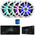 JBL JAM6500N Marine Bluetooth USB-C DAB+ Tuner AM/FM Radio Gauge Style Receiver w/Wired Remote, 4x 6.5" 225W Max Power Waterproof Coaxial RGB LED White Boat Speakers, 50 Feet 16 Gauge Speaker Wire